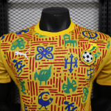 2025 Ghana yellow pre-match player version(The player version is more slim fit, it is recommended to buy one size larger)