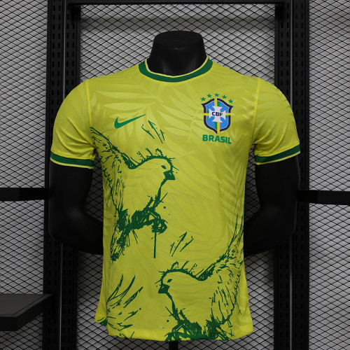 2024-25 Brazil yellow dove of peace player version(The player version is more slim fit, it is recommended to buy one size larger)