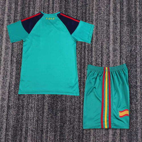 2010 Spain blue goalkeeper retro kids kit