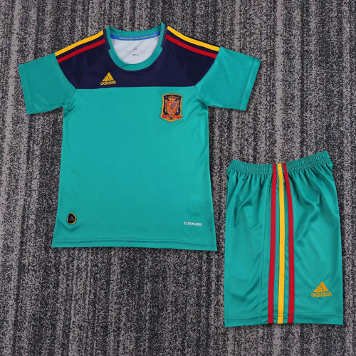 2010 Spain blue goalkeeper retro kids kit