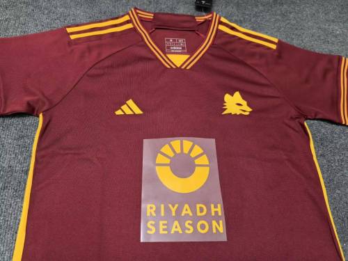 2023-24 Roma Home player version soccer jerseys（Sponsor name printed）