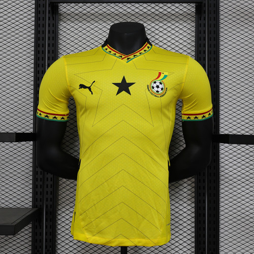 2024-25 Ghana yellow player version (The player version is more slim fit, it is recommended to buy one size larger)