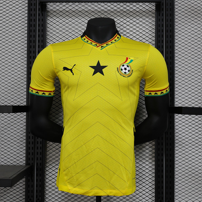 2024-25 Ghana yellow player version (The player version is more slim fit, it is recommended to buy one size larger)