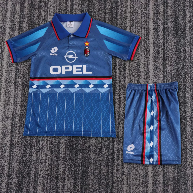 1995-96 AC Milan blue retro kids kit