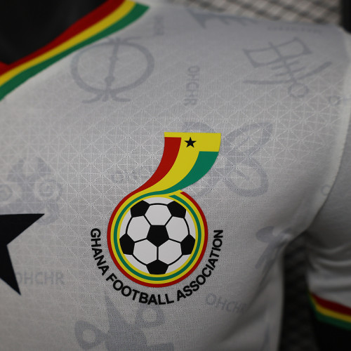2024-25 Ghana white player version(The player version is more slim fit, it is recommended to buy one size larger)