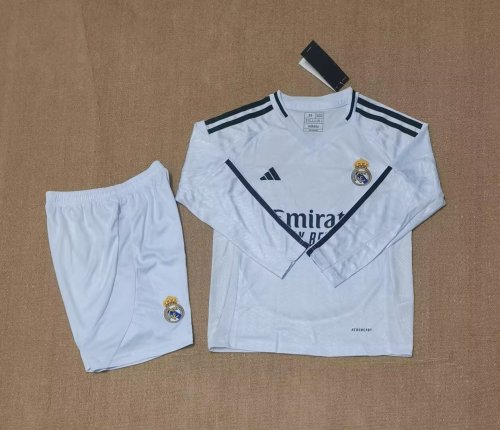 real madrid 2024-25 home long sleeve kids kits