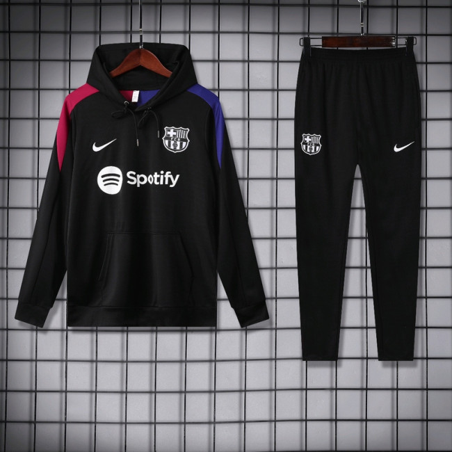 2024-25 Barcelona black hoodie suit