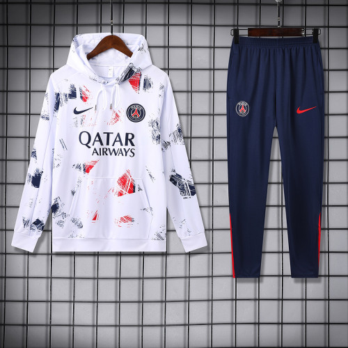 2024-25 Paris Saint-Germain white hoodie suit