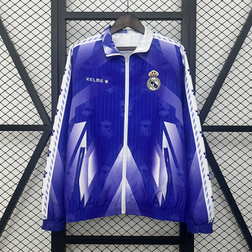 2024-25 Real Madrid blue and white revisible windbreaker