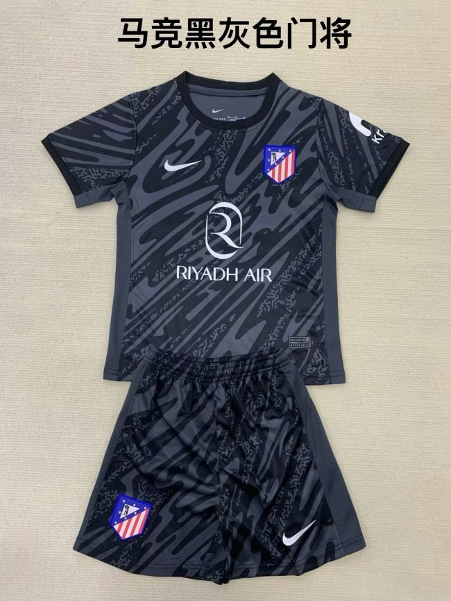 Atletico Madrid 2024-25 black gk kids kits