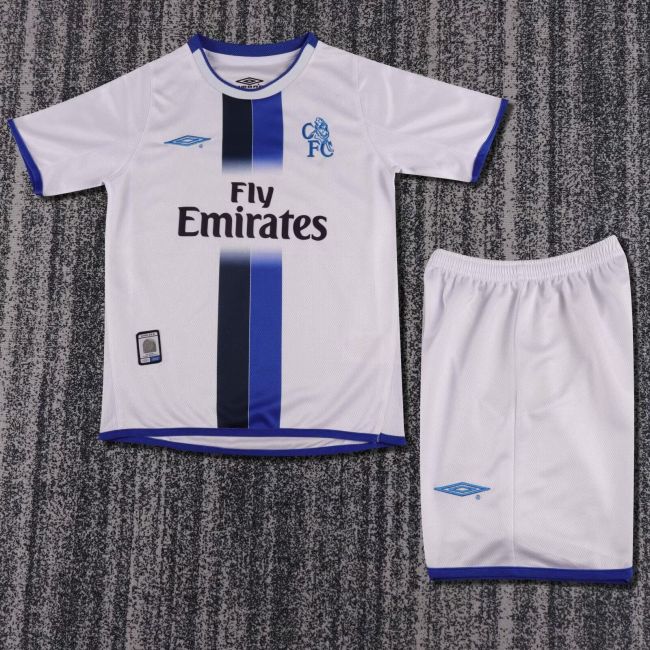chelsea 2003-05 white away kids kit