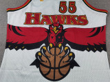 Atlanta Hawks No. 55 Mutombo (Retro White)