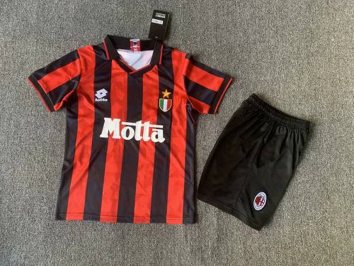 1993-94 ac milan home retro kids kit