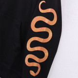 5885*AMIRI hooded sweatshirt with snake print on chest logo