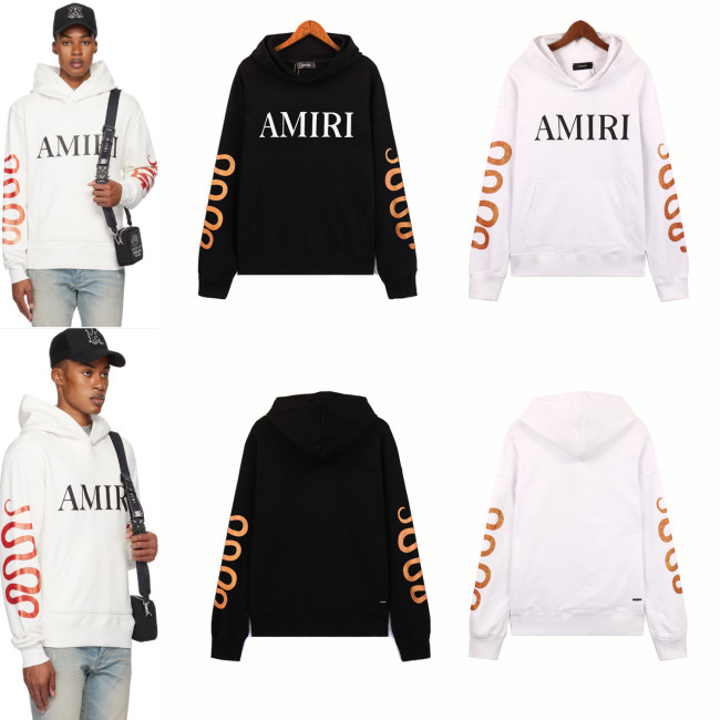 5885*AMIRI hooded sweatshirt with snake print on chest logo