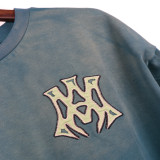 2253 *AMIRI Logo patch applique washed distressed T-shirt