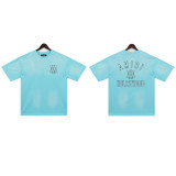 2253 *AMIRI Logo patch applique washed distressed T-shirt