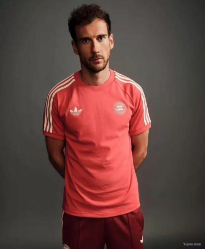 2024-25 Bayern Munich Adidas Originals Red Cotton T-Shirts