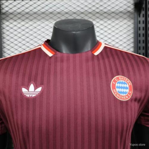 Player Version 2025-26 Bayern Munich Icon Wine(The player version is more slim fit, it is recommended to buy one size larger)