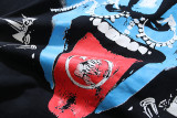 6718*Hell Star washed retro beauty trendy printed short-sleeved T-shirt