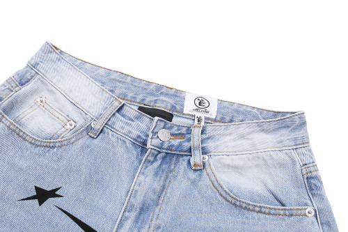 D02 *New hot trendy Hellstar washed blue jeans