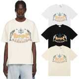 50152*2025SS new product Rhude Sardines sardine badge printed short-sleeved T-shirt for men and women