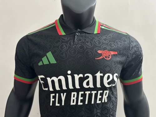 arsenal 2025-26 black player version(The player version is more slim fit, it is recommended to buy one size larger)