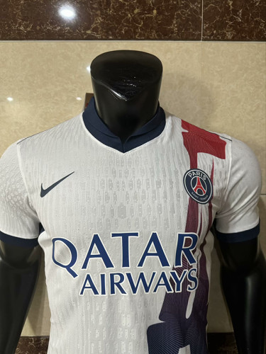 paris saint germain 2025-26 away white player version(The player version is more slim fit, it is recommended to buy one size larger)