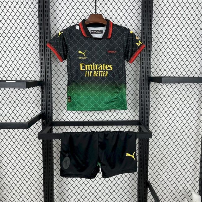 2025-26 AC Milan Co-Branded Black Edition Kids Kit