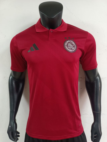 2025-26 Ajax red player version POLO(The player version is more slim fit, it is recommended to buy one size larger)