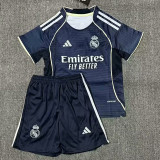 2025-26 Real Madrid away blue kids kit