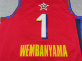 25th Season All-Star Red Spurs No. 1 Wembanyama