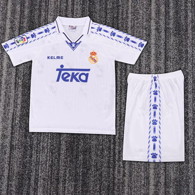 1996-97 Real Madrid home retro kids kit