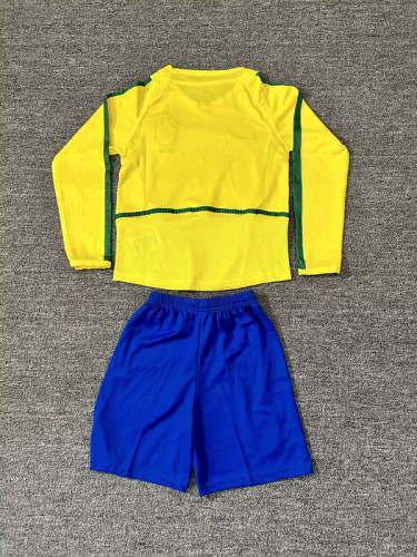 2002 Brazil home long sleeve retro kids kit