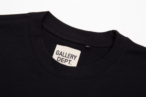 628*Gallery Dept new French and English overlapping basic letters Logo slogan short-sleeved double yarn pure cotton T-shirt casual Tee