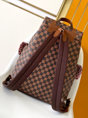 N40769# LV Presbyopic Black Check Multifunctional Christopher Small Backpack