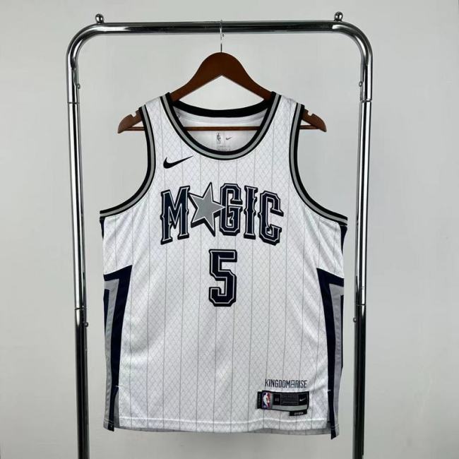 Season 2025 Orlando Magic White No. 5 BANCHERO NBA Jersey