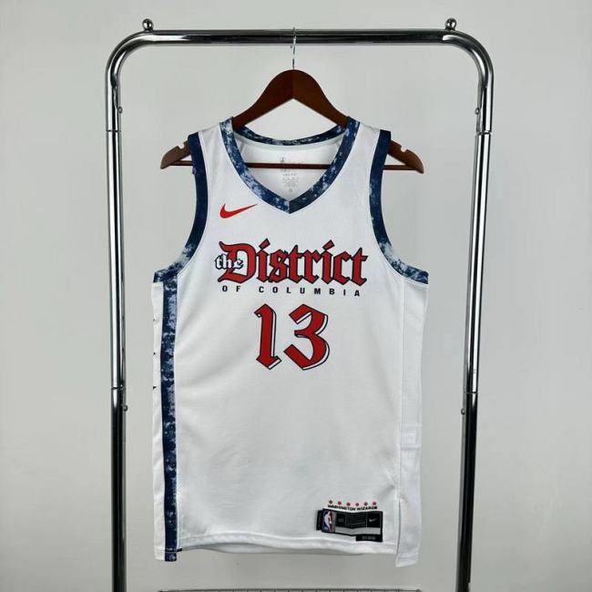 Season 2025 Washington Wizards White No. 13 Poole NBA Jersey