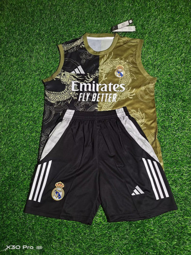 2025-26 Real Madrid pink and black vest suit
