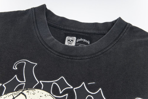 G69 *GOD SPEED washed black T-shirt