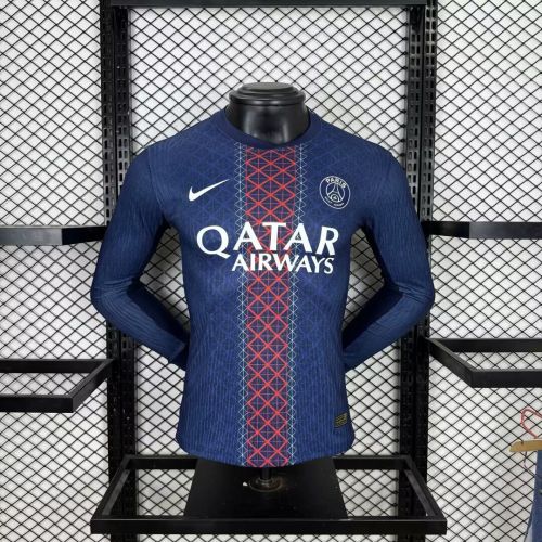 paris saint germain 2025-26 home player version long sleeves