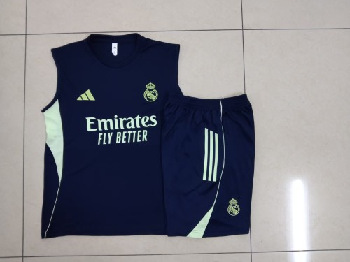 D2562# 2025-26 Real Madrid cyan vest suit