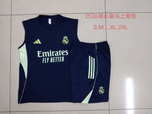 D2562# 2025-26 Real Madrid cyan vest suit