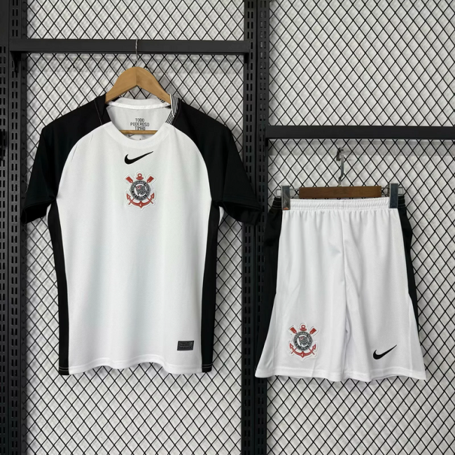 2025-26 Corinthians home white kids kit