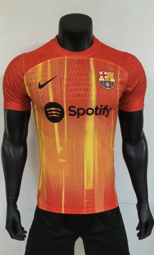 Barcelona 2025-26 orange special player version(The player version is more slim fit, it is recommended to buy one size larger)