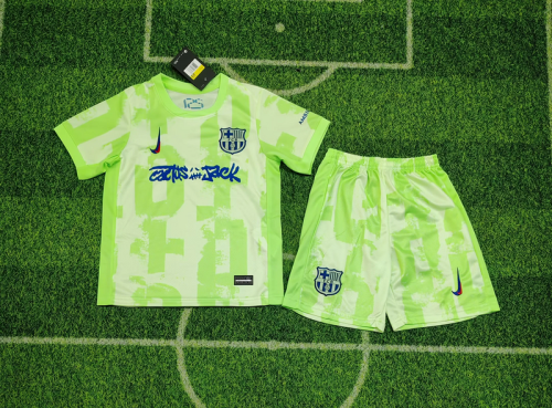 2024-25 Barcelona Third away Travis Scott Edition Kids Kit