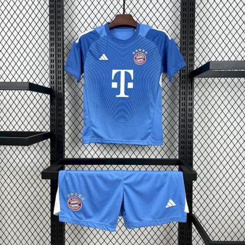 2025-26 Bayern Munich Blue Goalkeeper Kids Kit