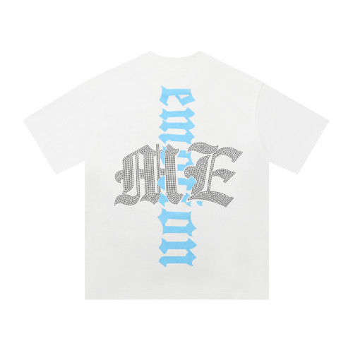 B102* MIXED EMOTION Silk screen hand-printed + front and back hot diamond T-shirt