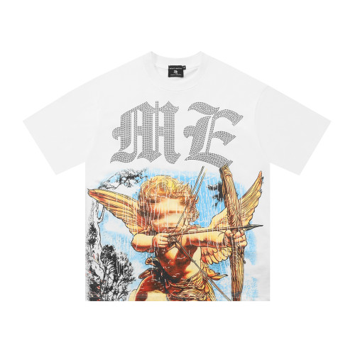 B102* MIXED EMOTION Silk screen hand-printed + front and back hot diamond T-shirt