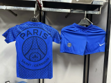 paris saint germain 2025-26 blue training kids kit